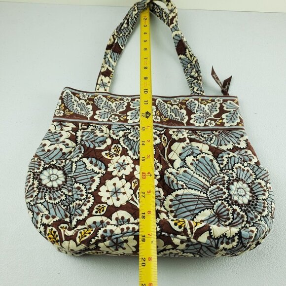 Vera Bradley Slate Blooms Pattern Top Zip Shoulder Bag Quilted Floral Handbag - Picture 7 of 10